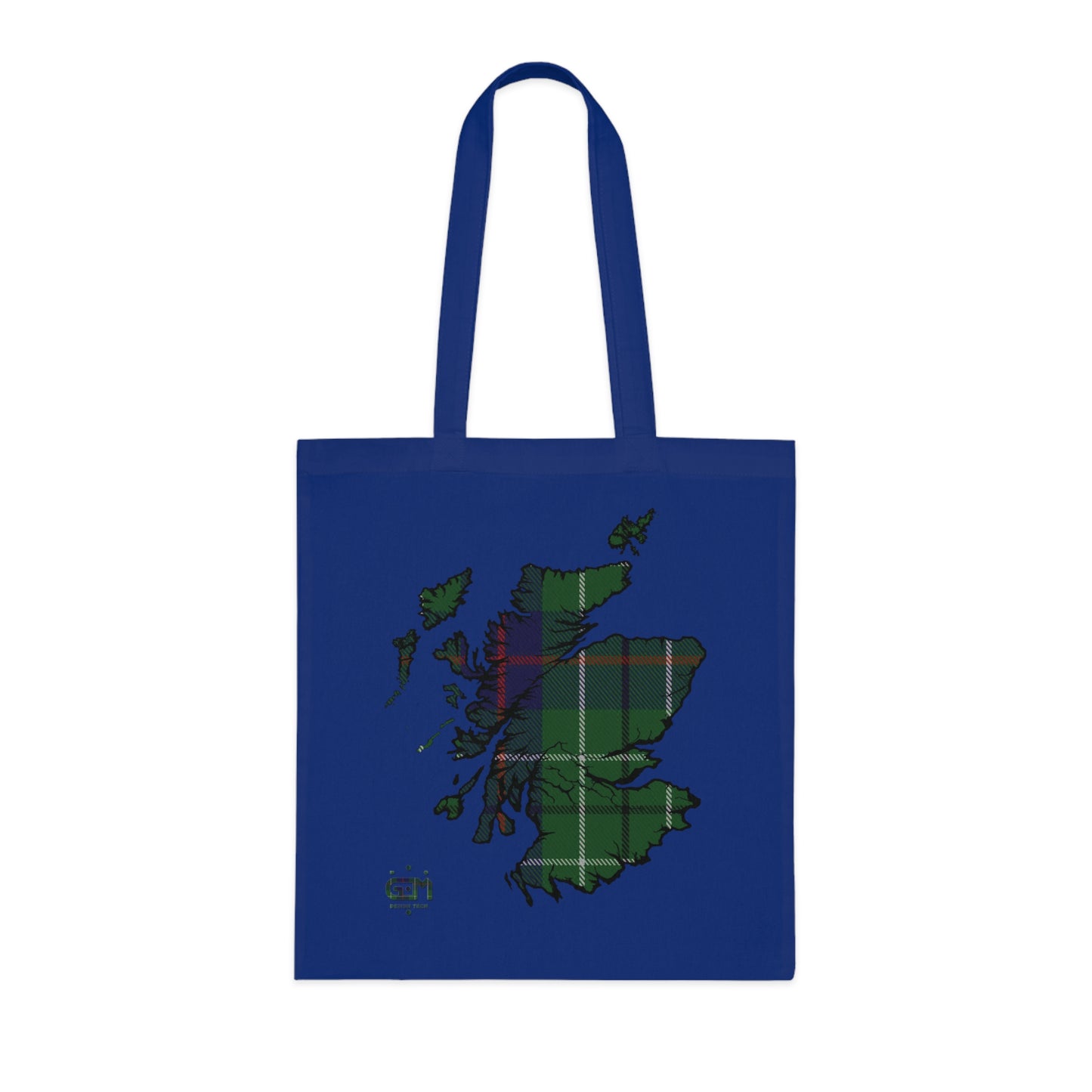 Reversible Scotland Tartan Map Cotton Tote Bag - Duncan Tartan