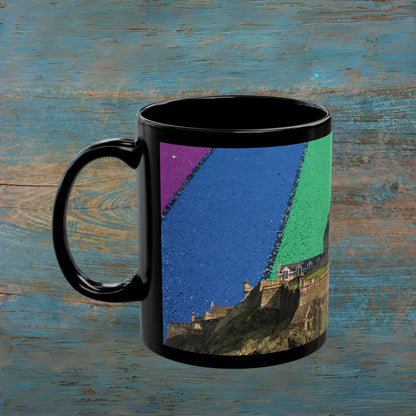 Edinburgh Castle Pride Road Sky Photo Mug, Black