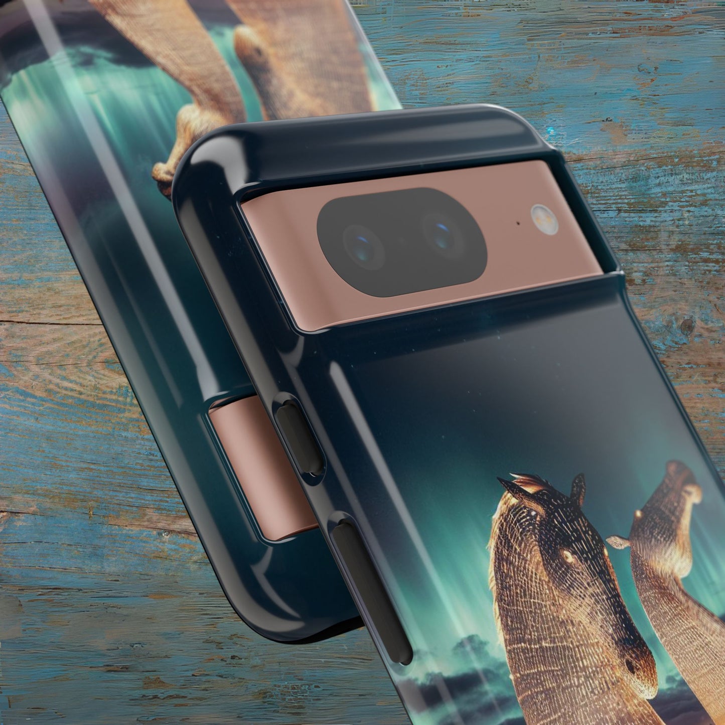 Kelpies Northern Lights Art Variant Phone Case, Scotland, Google