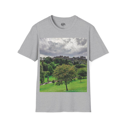 Princes Street Gardens & Edinburgh Castle Photo Softstyle T-Shirt, Unisex Tee, Various Colours