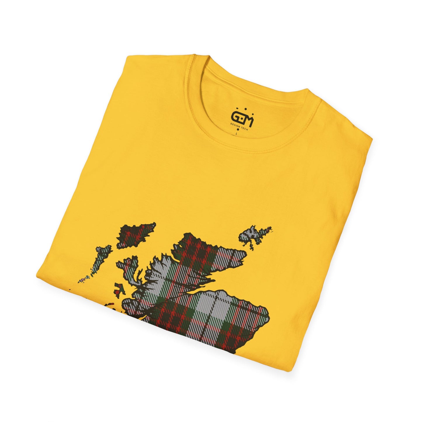 Scotland Tartan Map Softstyle Unisex T-Shirt - Fraser Dress Tartan Tee