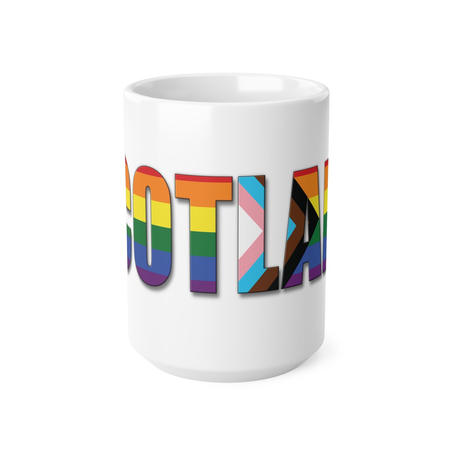 Scotland Lettering Pride Progress Mug, White