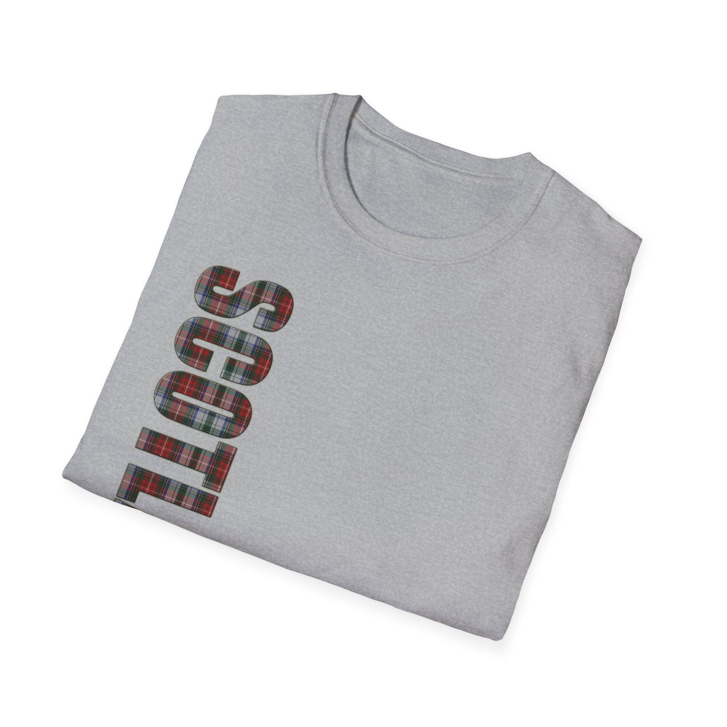 Tartan Scotland Lettering Softstyle Unisex T-Shirt, Stewart Tartan Tee