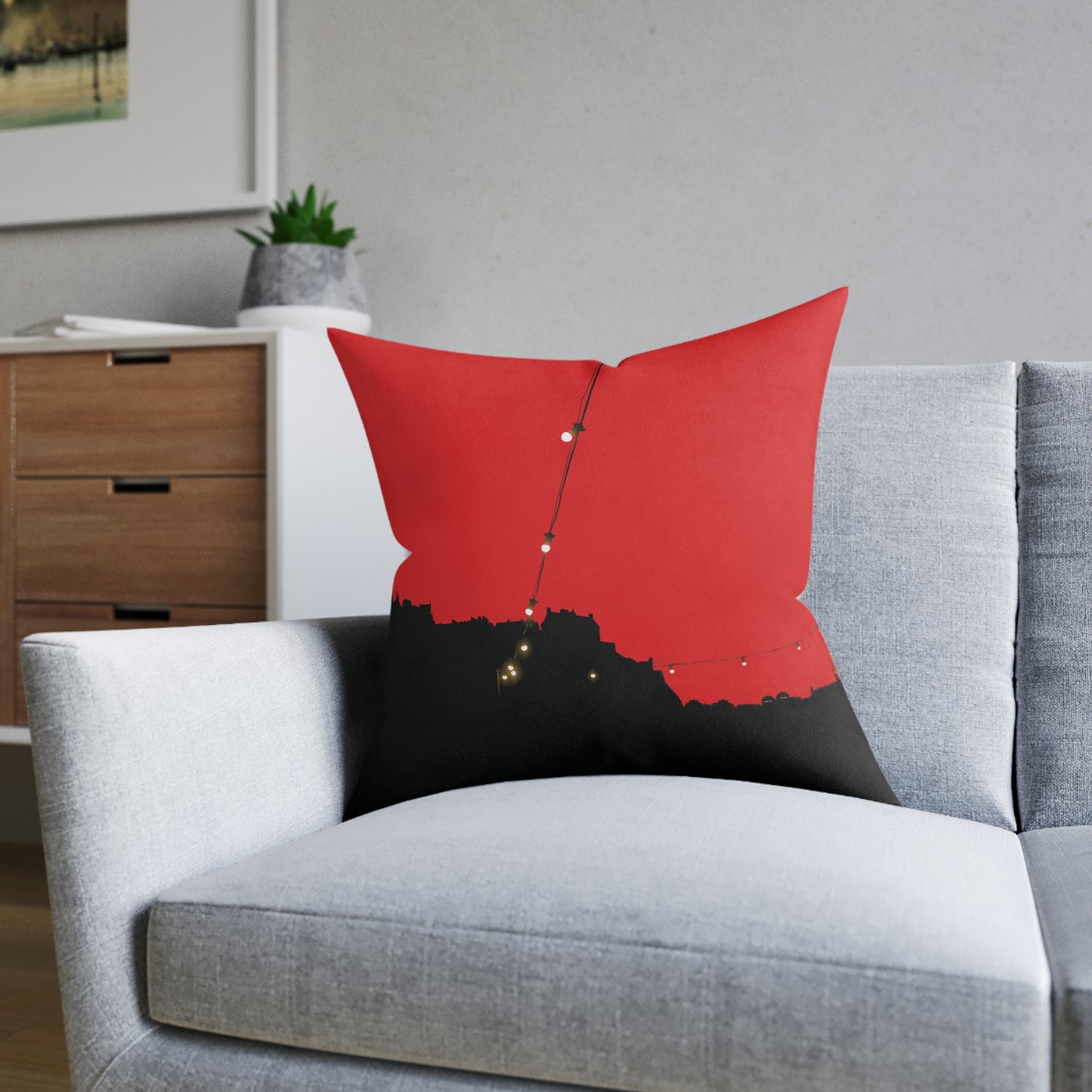 Coussins carrés Scotland Art Silhouette : différentes tailles