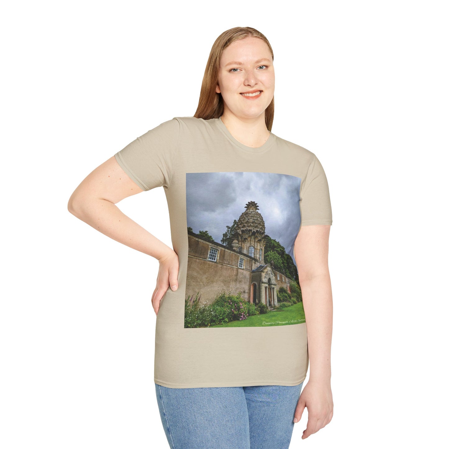 Dunmore Pineapple Photo Softstyle T-Shirt, Unisex Tee, Scotland Shirt, Scottish Landmark, Nature, Scenery, Various Colours