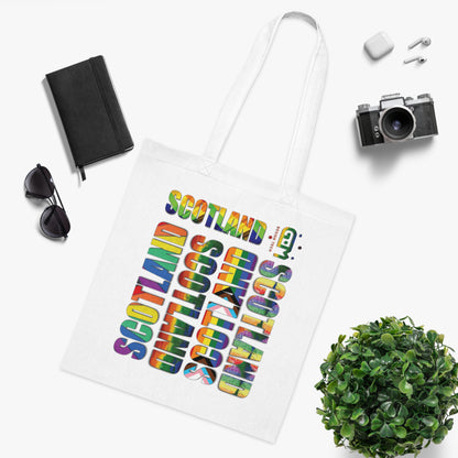 Scotland Pride Lettering Cotton Tote Bag