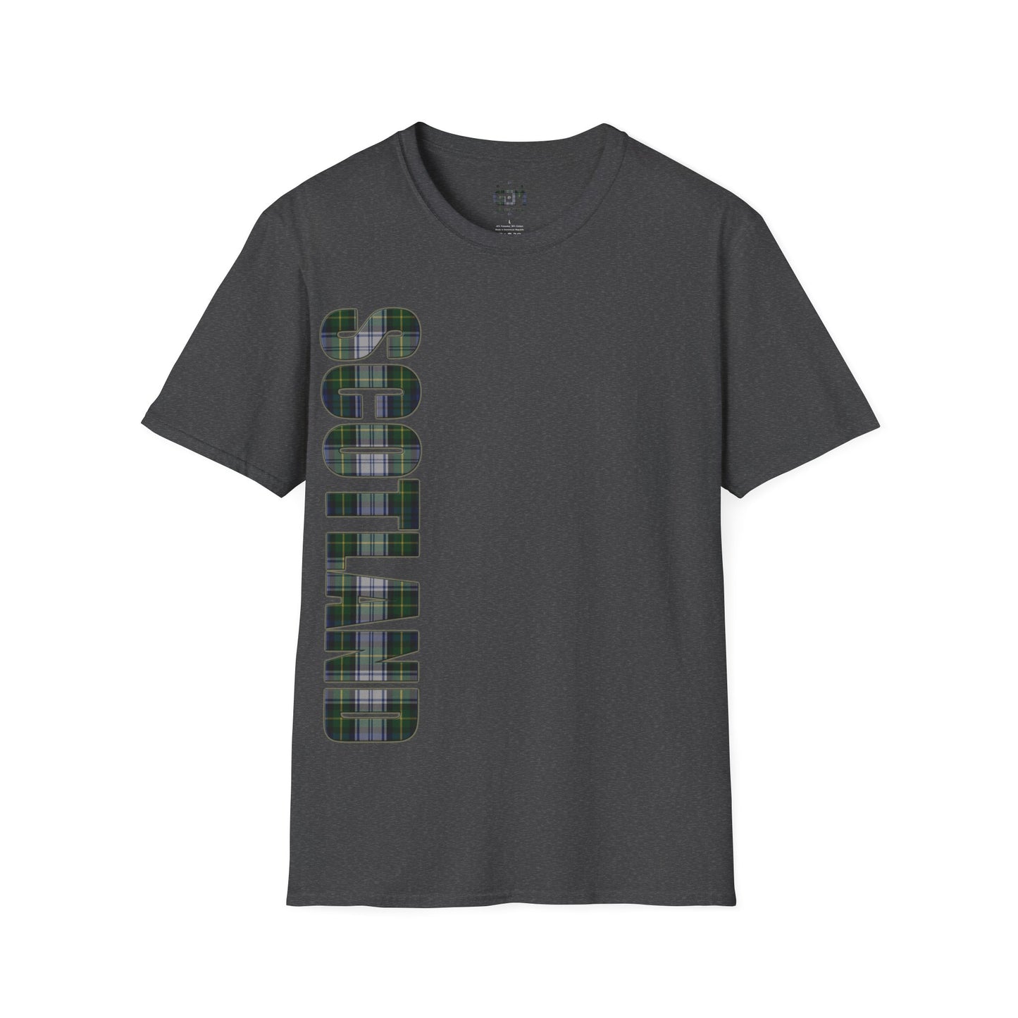 Scotland Lettering Gordon Dress Tartan Softstyle T-Shirt, Unisex Tee, Various Colours