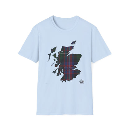 Tartan Ecosse Carte Softstyle T-Shirt Unisexe - Rankin Tartan Tee 