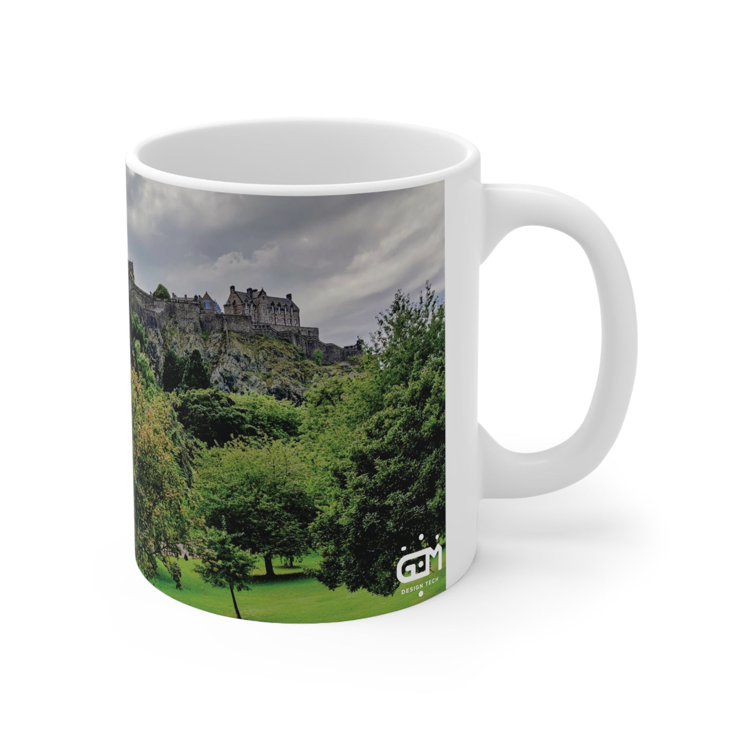 Princes Street Gardens & Edinburgh Castle Photo Mug, Coffee Cup, Tea Cup, Scotland, White