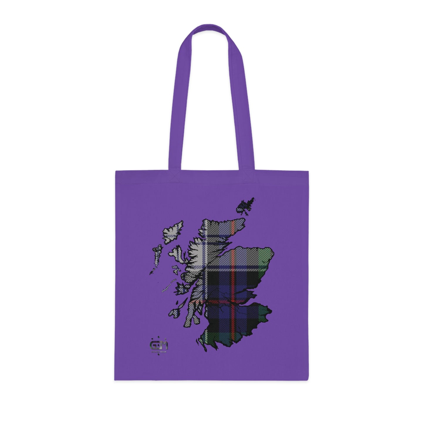 Reversible Scotland Tartan Map Cotton Tote Bag - Argyle Dress Tartan