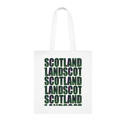 Reversible Scotland Tartan Map Cotton Tote Bag - Duncan Tartan