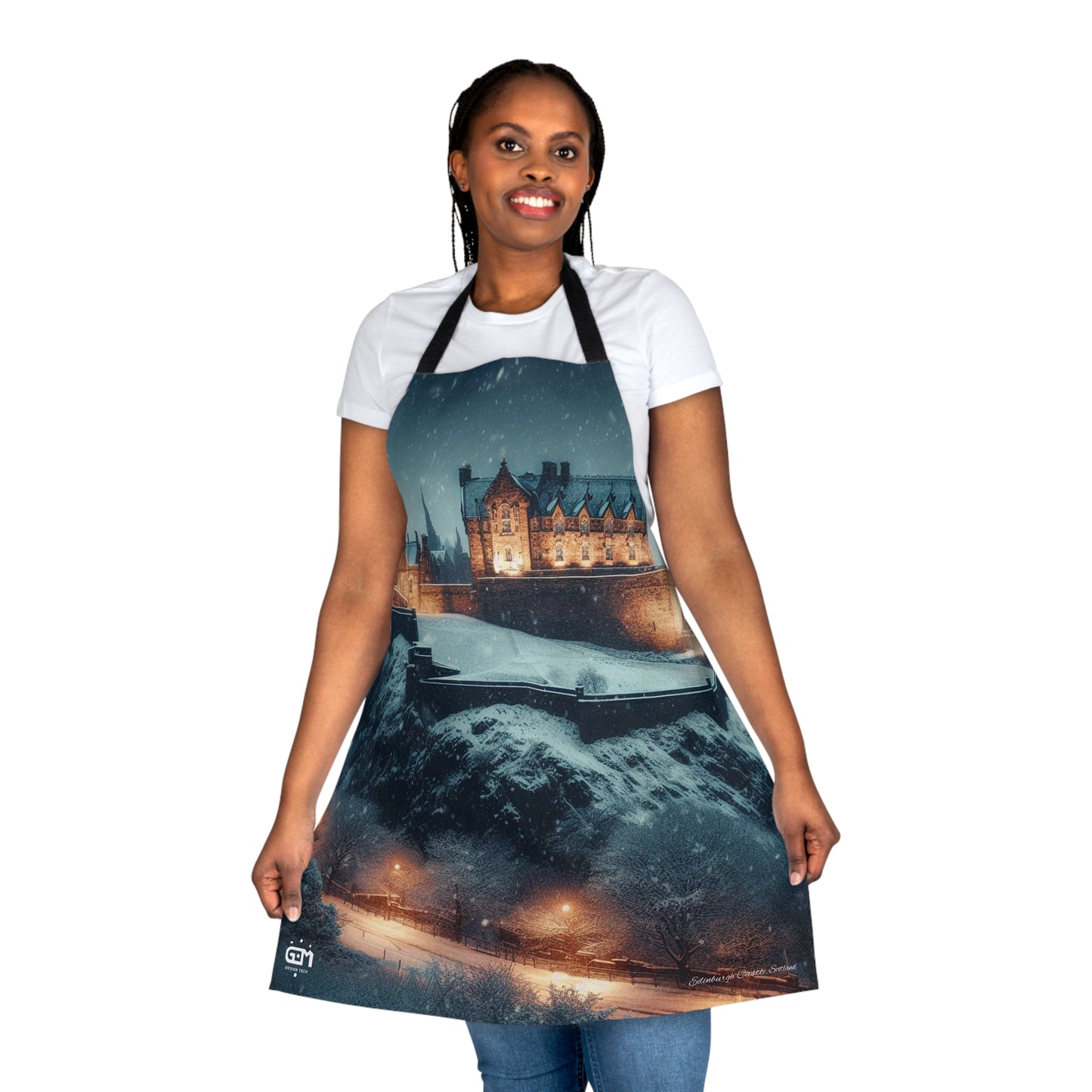 Edinburgh Castle in Winter Apron, Scotland Apron, Scottish Art, Scotland Landmark, Cooking Apparel, Chef Accessory, Edinburgh