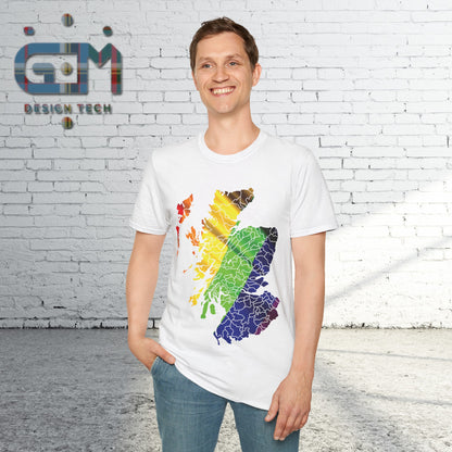 Pride Flag Clan Regions Scotland Map Unisex T-Shirt, Various Colours