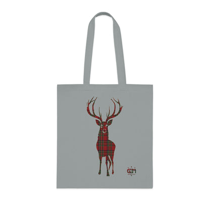 Reversible Scotland Tartan Stag Cotton Tote Bag - Stewart Royal Tartan