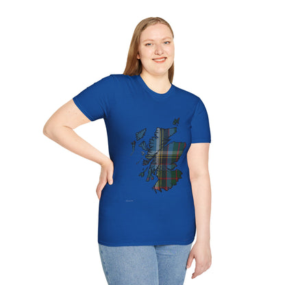 Scotland Tartan Map Softstyle Unisex T-Shirt - Anderson Old Tartan Tee