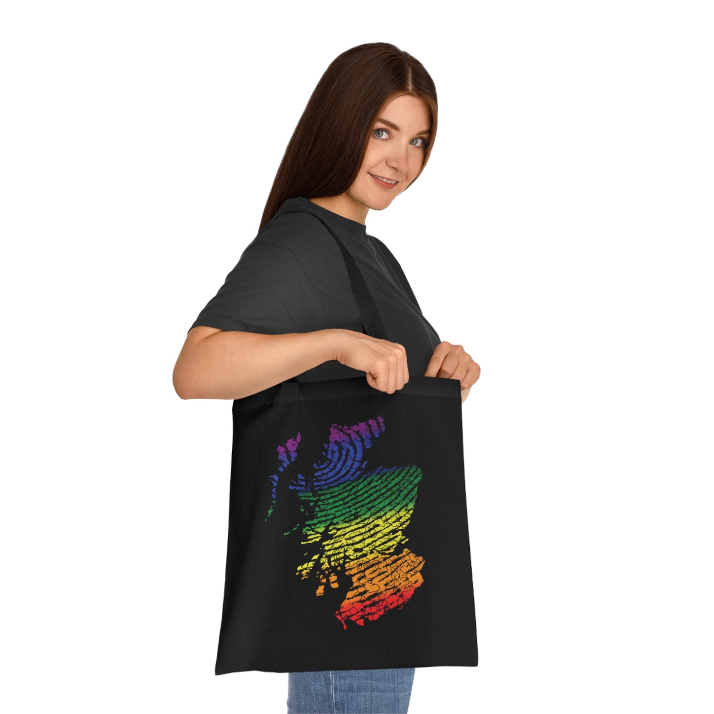 Scotland Pride Fingerprint Clan Map Cotton Tote Bag