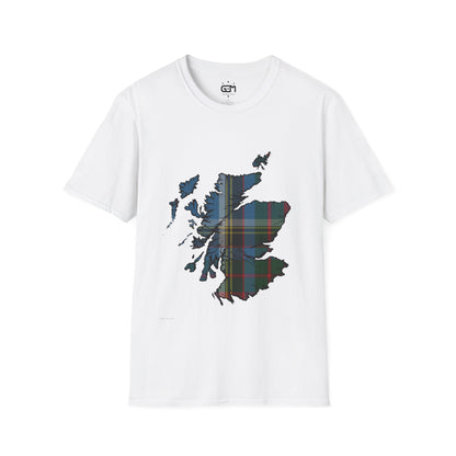 Scotland Tartan Map Softstyle Unisex T-Shirt - Anderson Old Tartan Tee