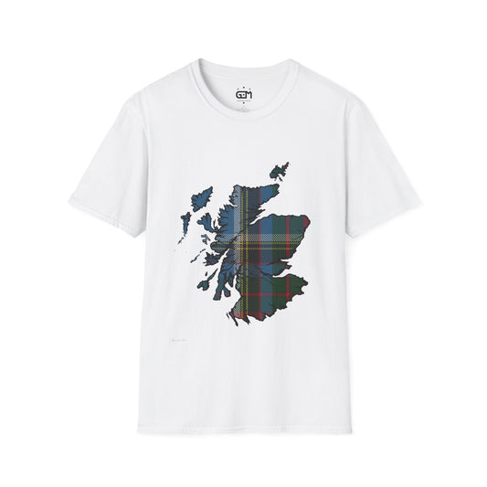 Scotland Tartan Map Softstyle Unisex T-Shirt - Anderson Old Tartan Tee