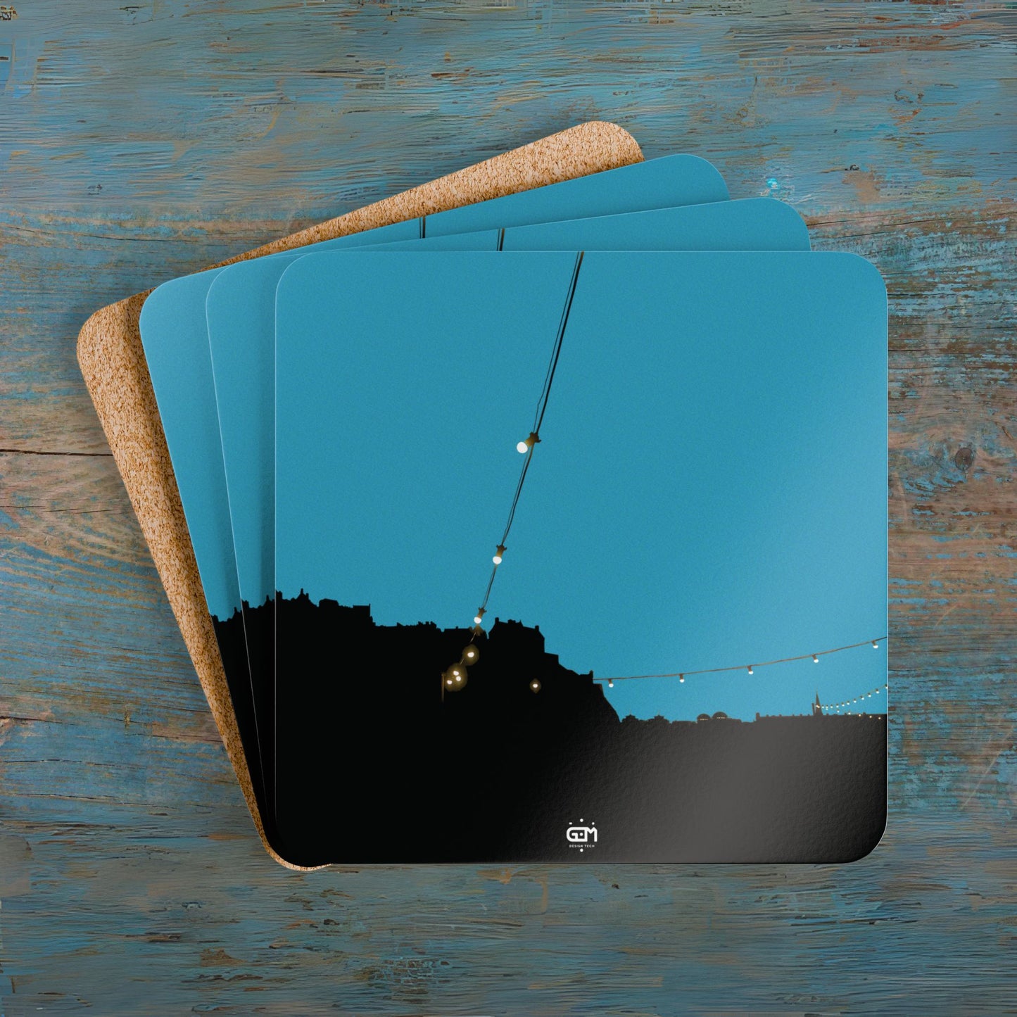 Scotland Art Cork Coaster Set - Silhouettes