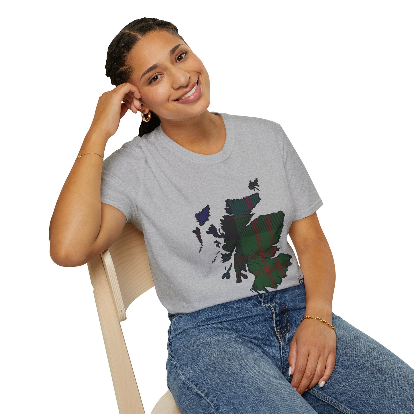 Tartan Scotland Map Softstyle Unisex T-Shirt - MacDonald Tartan Tee