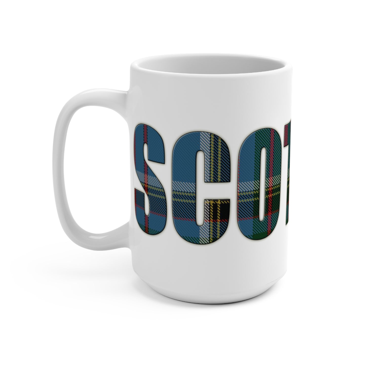 Scotland Lettering Tartan Mug 15oz, Anderson Old Tartan