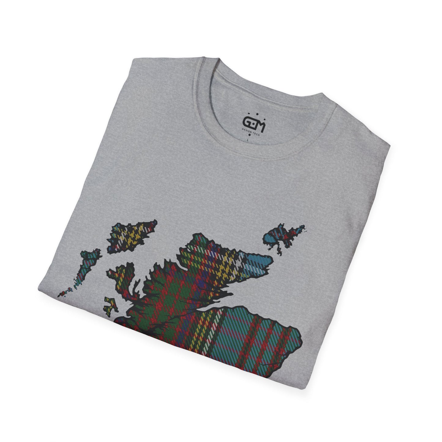 Scotland Tartan Map Softstyle Unisex T-Shirt, Anderson Tartan, Various Colours