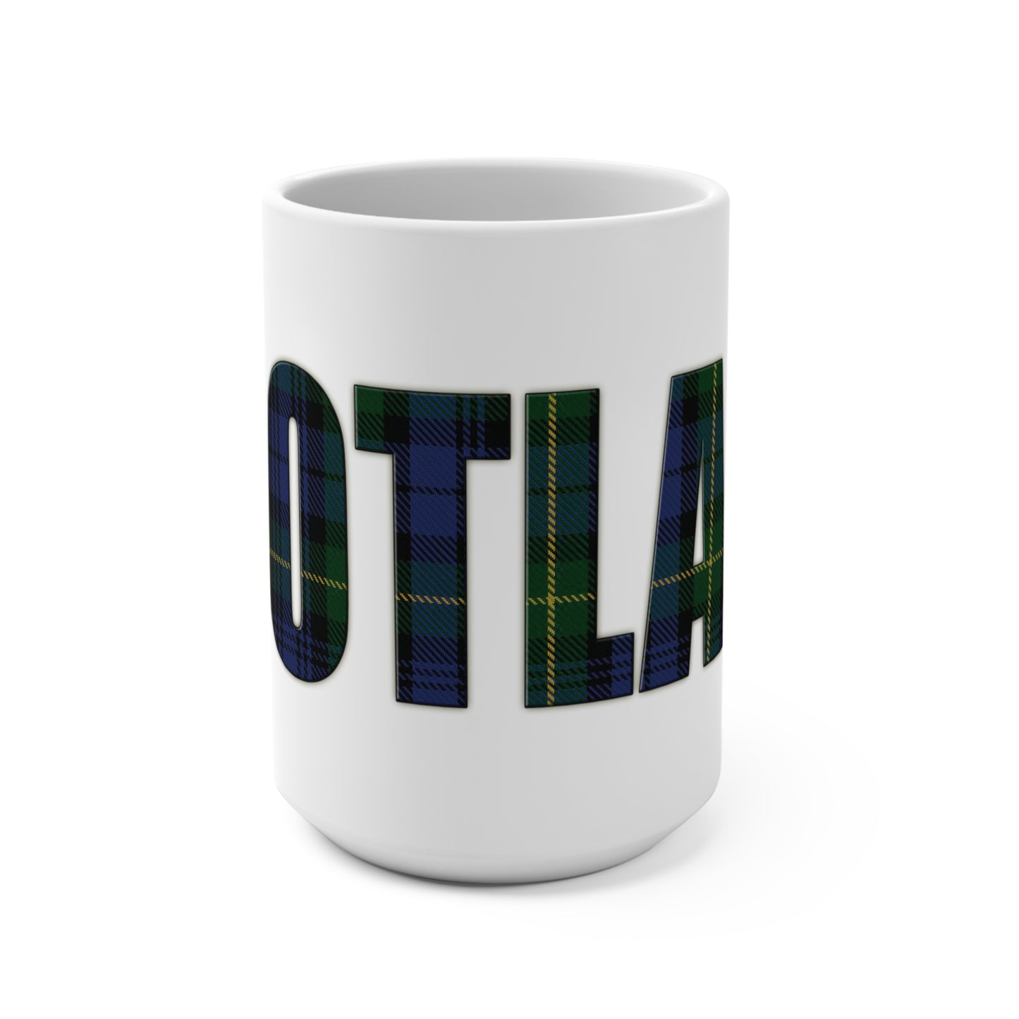 Scotland Lettering Tartan Mug 15oz, Gordon Tartan