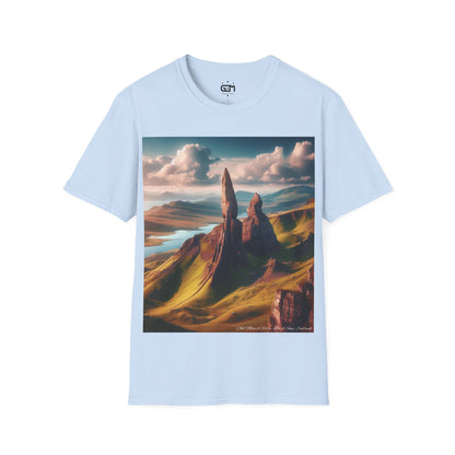 Old Man of Storr Summer Softstyle T-Shirt, Unisex Tee, Scotland Shirt, Scottish Landmark, Nature, Scenery, Various Colours