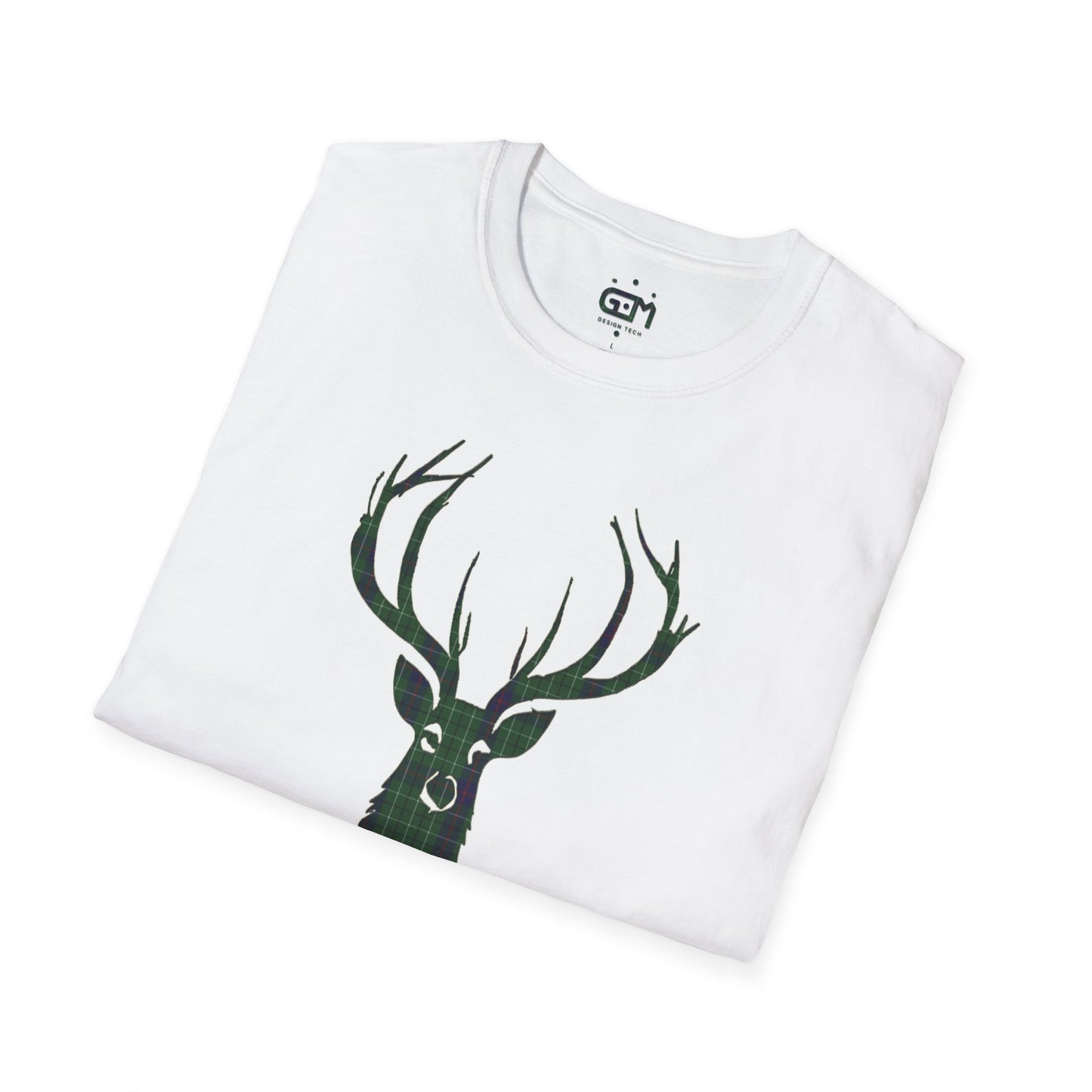 Tartan Stag Softstyle T-Shirt - Duncan Tartan, Unisex Tee, Scottish Scenery, Various Colours