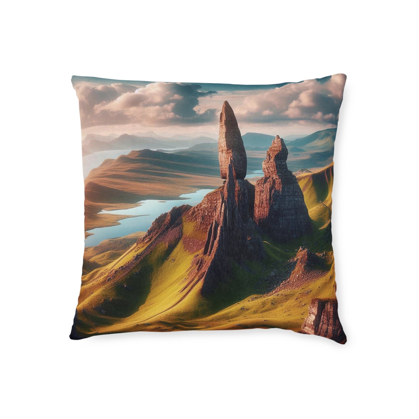 Reversible Square Cushion : Isle of Skye Old Man of Storr, Various Sizes