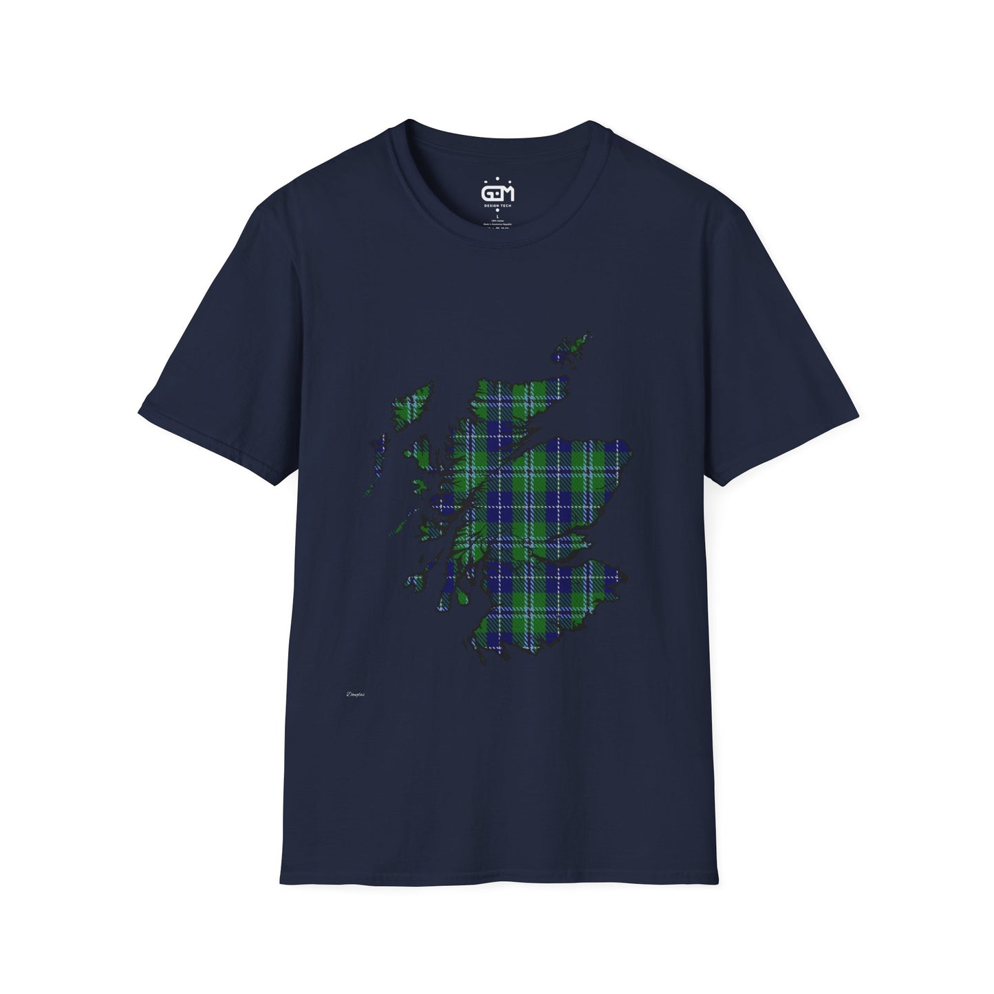 Scotland Tartan Map Softstyle Unisex T-Shirt - Douglas Tartan Tee