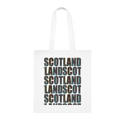 Reversible Scotland Tartan Map Cotton Tote Bag - Anderson Tartan