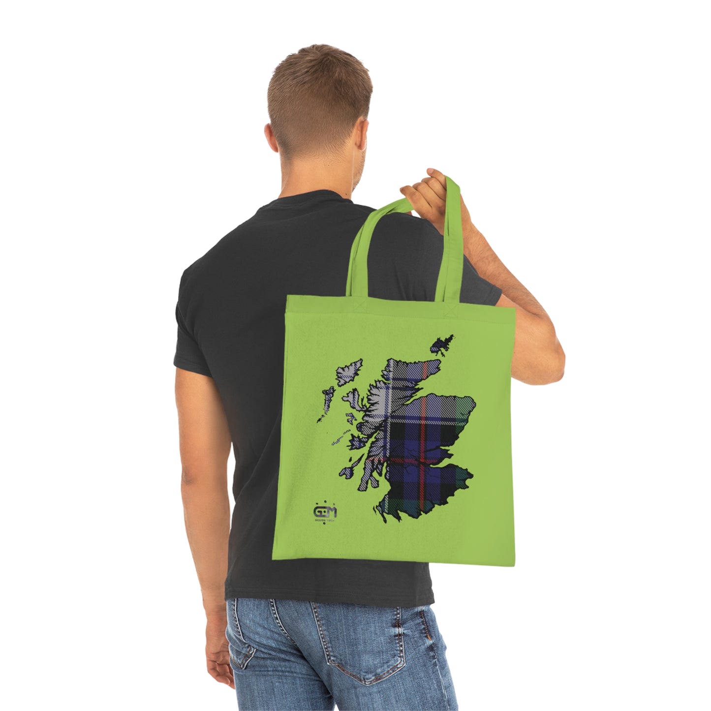 Reversible Scotland Tartan Map Cotton Tote Bag - Argyle Dress Tartan