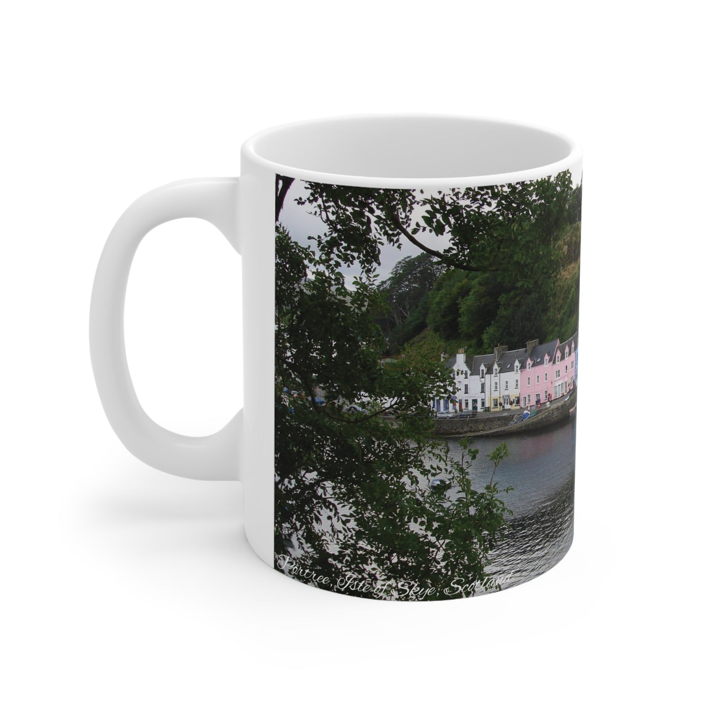 Portree Isle of Skye Photo Mug, Scotland Mug, Tea Cup, Coffee Cup, Scottish Landmarks, Coloured Buildings, Nature, Scenery, White