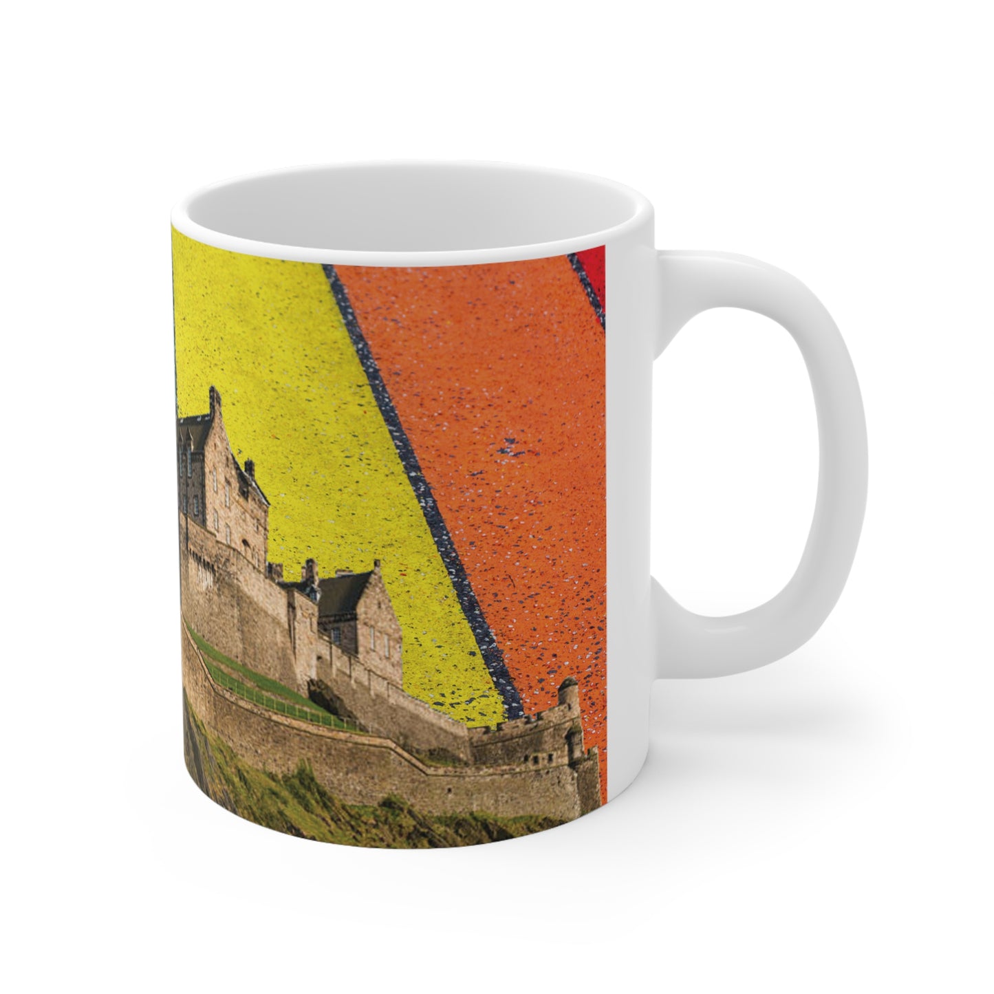 Edinburgh Castle Pride Road Sky Photo Mug, White