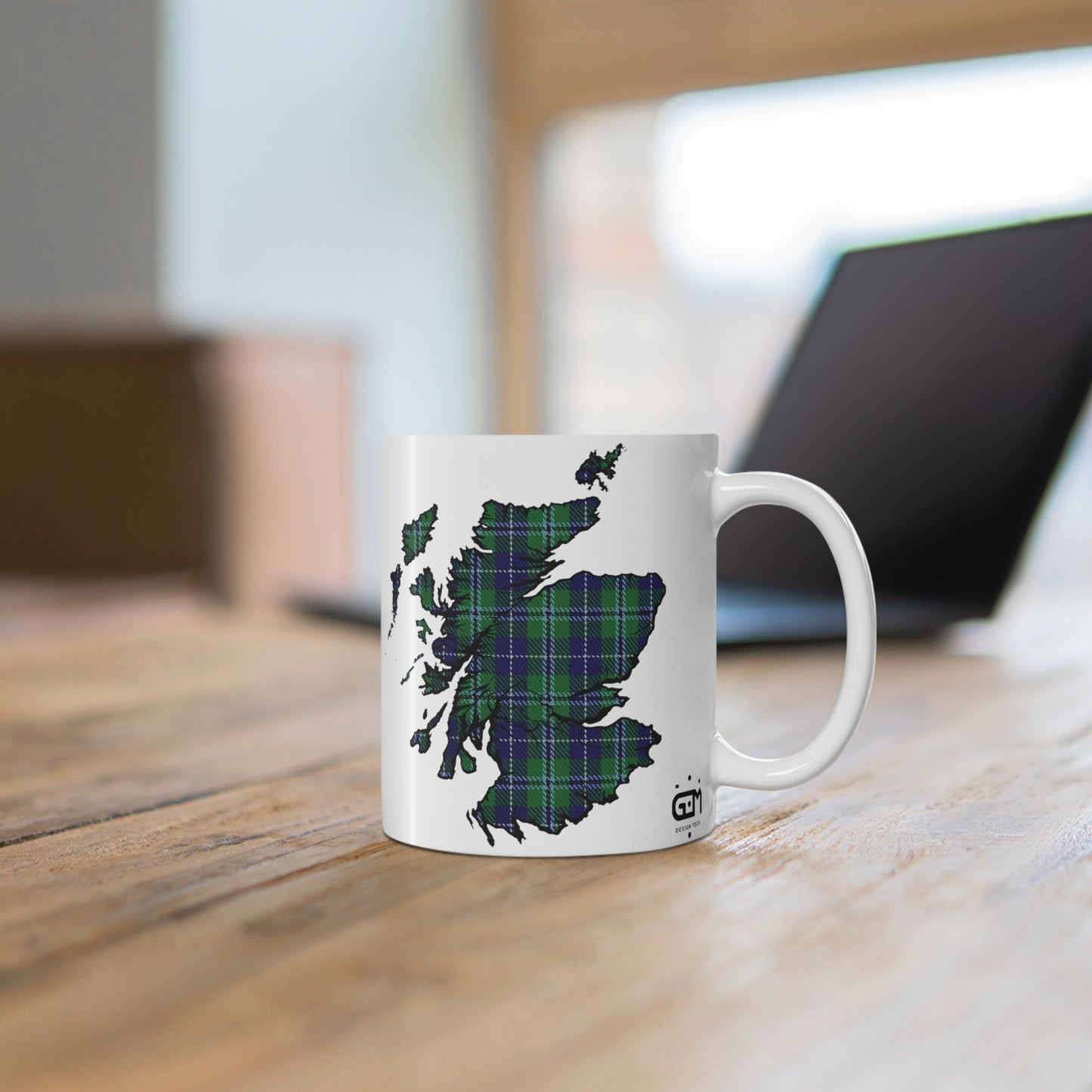 Scotland Map Mug 11oz, Douglas Tartan