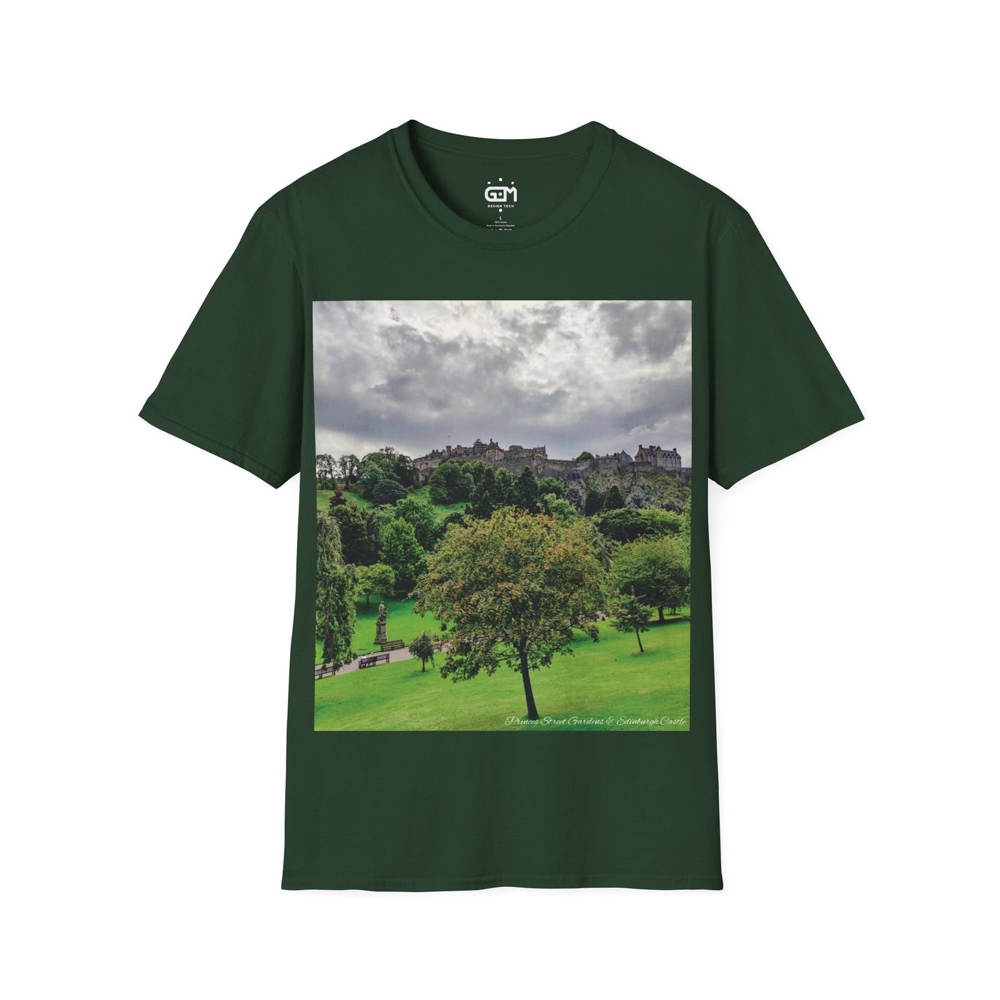 Princes Street Gardens & Edinburgh Castle Photo Softstyle T-Shirt, Unisex Tee, Various Colours