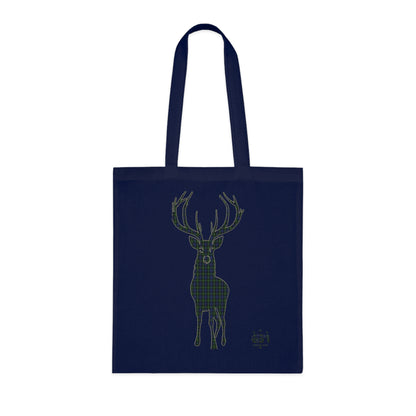 Reversible Scotland Tartan Stag Cotton Tote Bag - Gordon Tartan