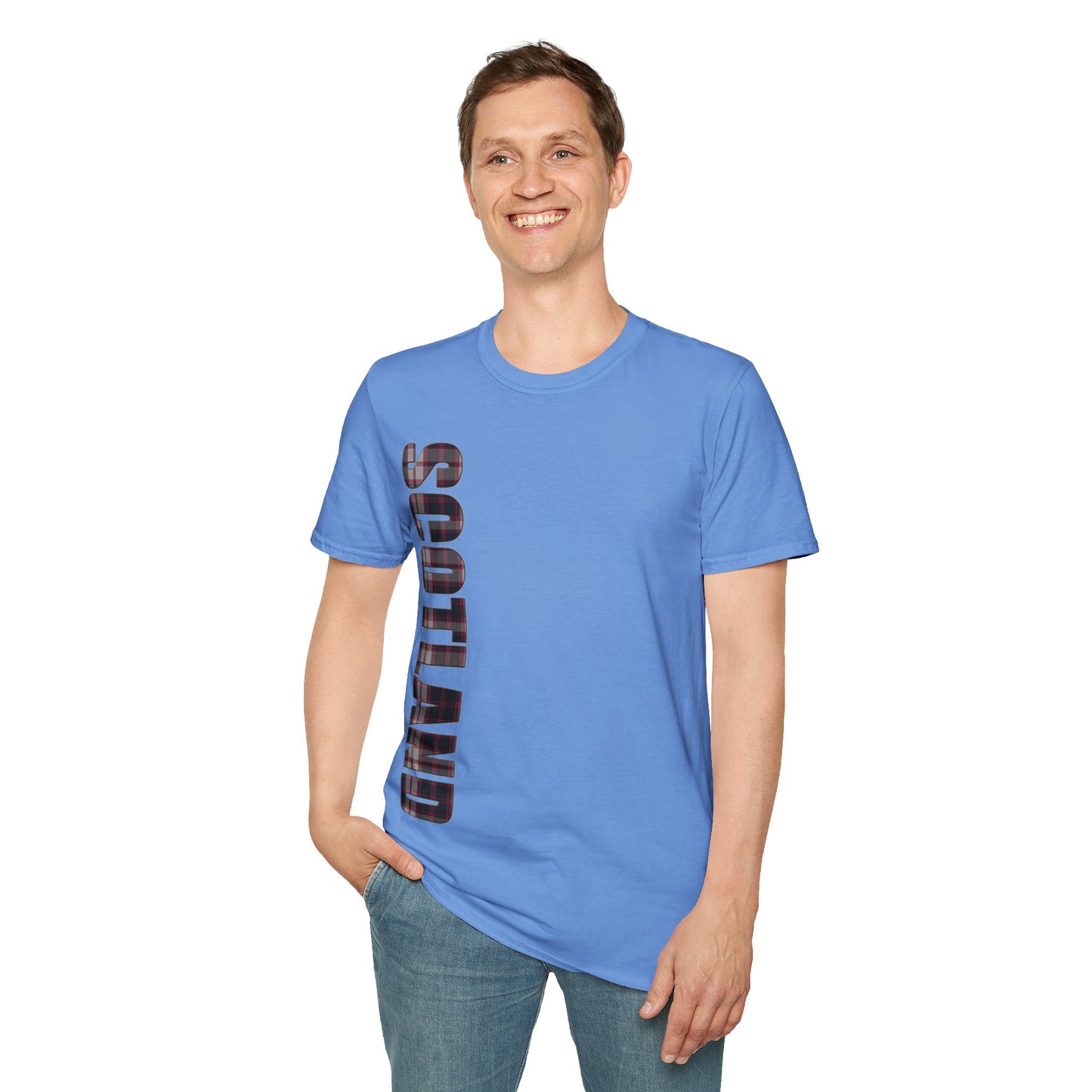 Scotland Lettering MacPherson Tartan Softstyle T-Shirt, Unisex Tee, Various Colours