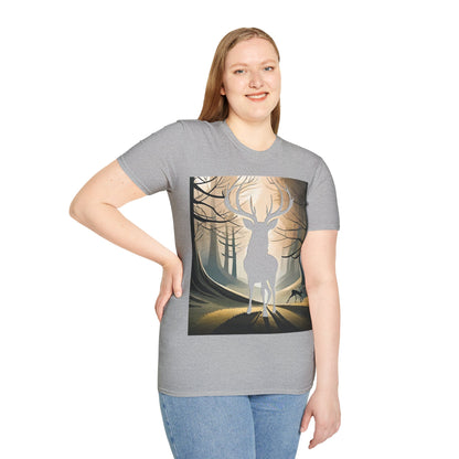 Stag Silhouette Softstyle T-Shirt, Unisex Tee, Scottish Scenery, Various Colours