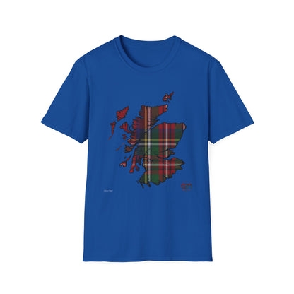 Tartan Ecosse Carte Softstyle T-Shirt Unisexe - Stewart Royal Tartan Tee 