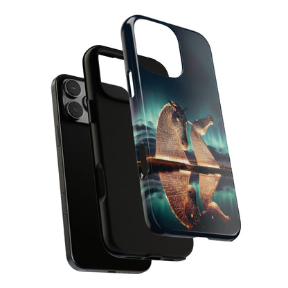 Kelpies Northern Lights Art Variant Phone Case, Scotland, Apple
