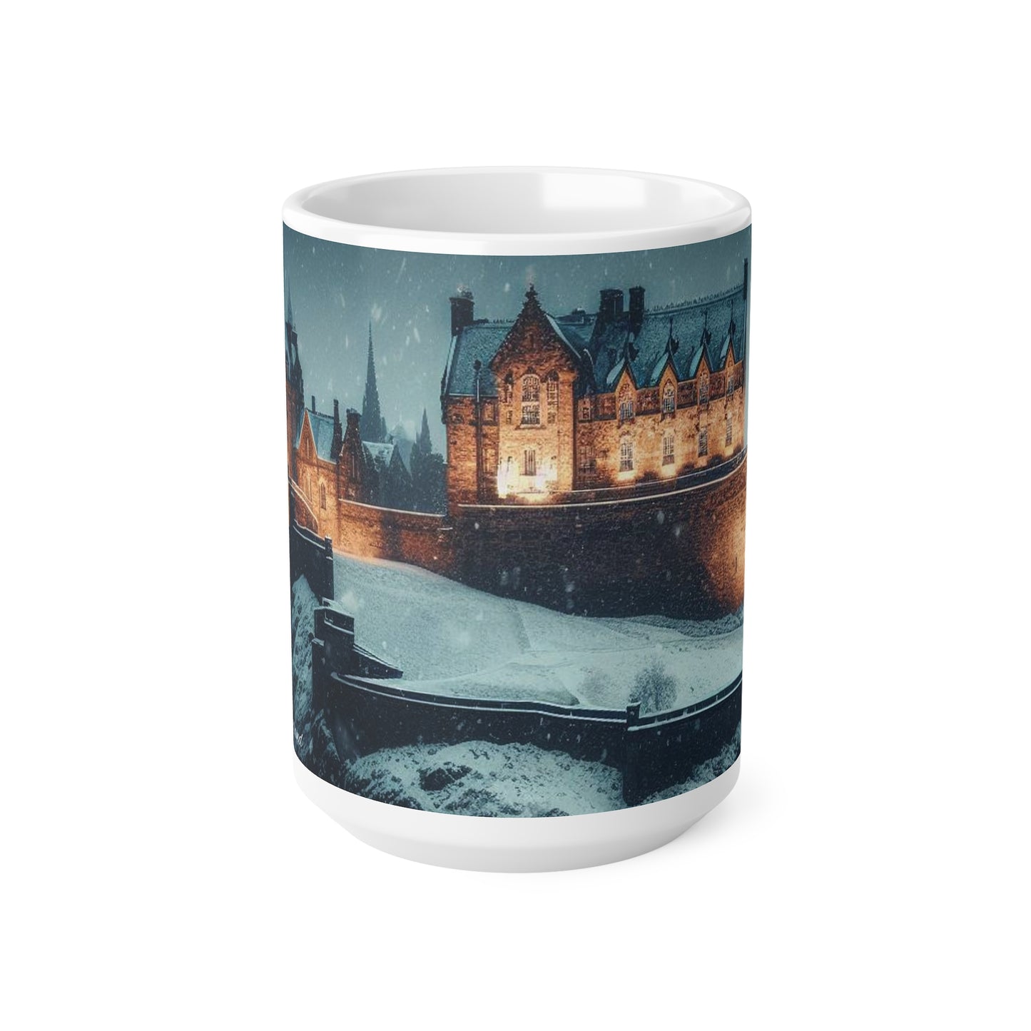 Edinburgh Castle in Winter Mug, Coffee Cup, Tea Cup, Scottish Art, Scottish Landmarks, Scottish Nature, White