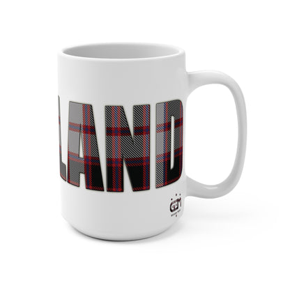 Scotland Lettering Tartan Mug 15oz, MacPherson Tartan