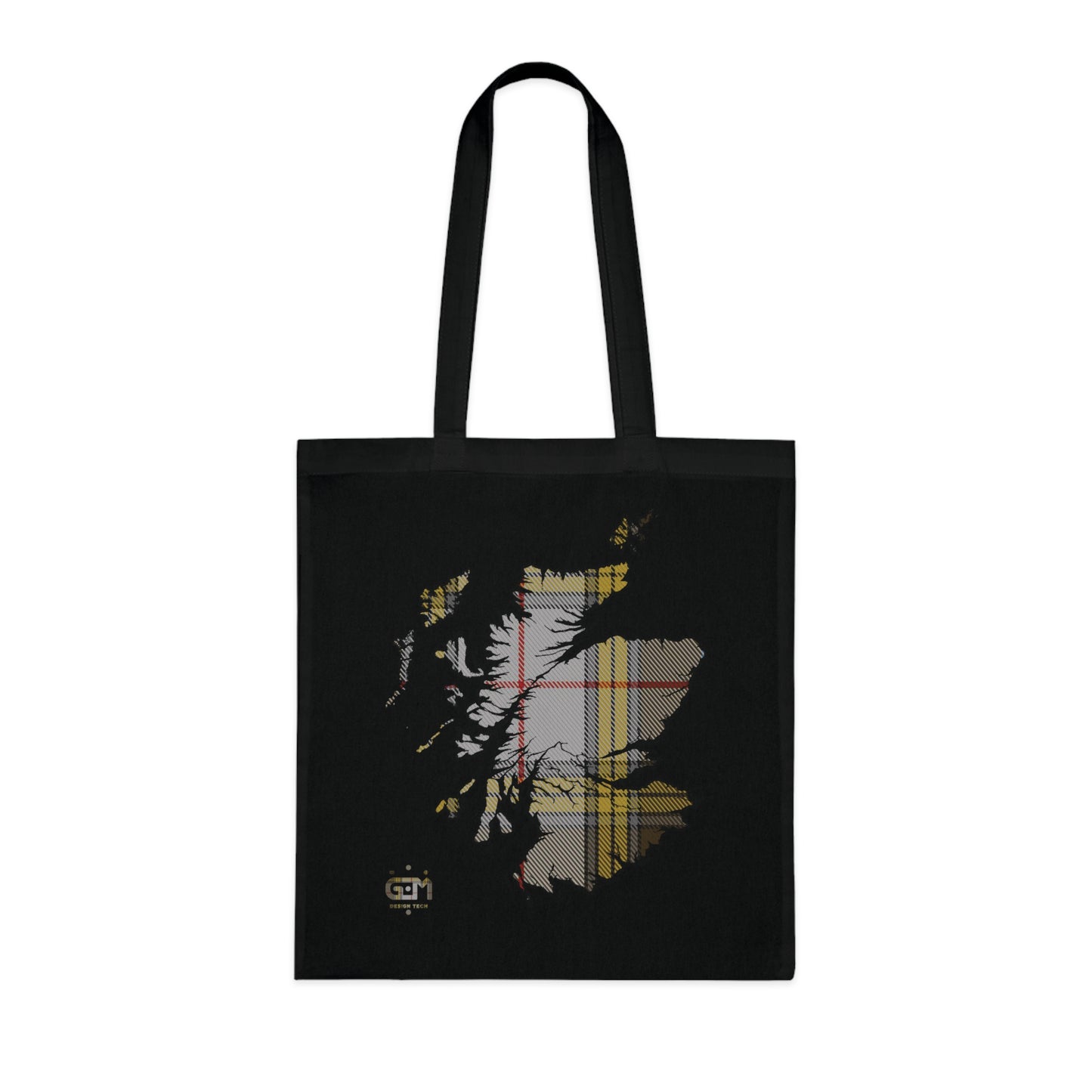 Reversible Scotland Tartan Map Cotton Tote Bag - Buchanan Tartan