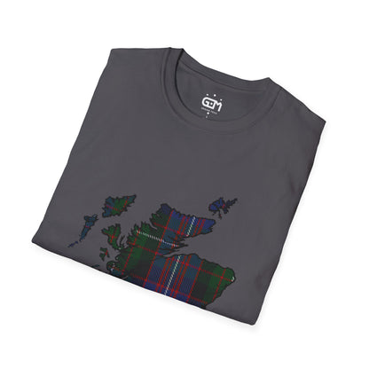 Scotland Tartan Map Softstyle Unisex T-Shirt - Rankin Tartan Tee