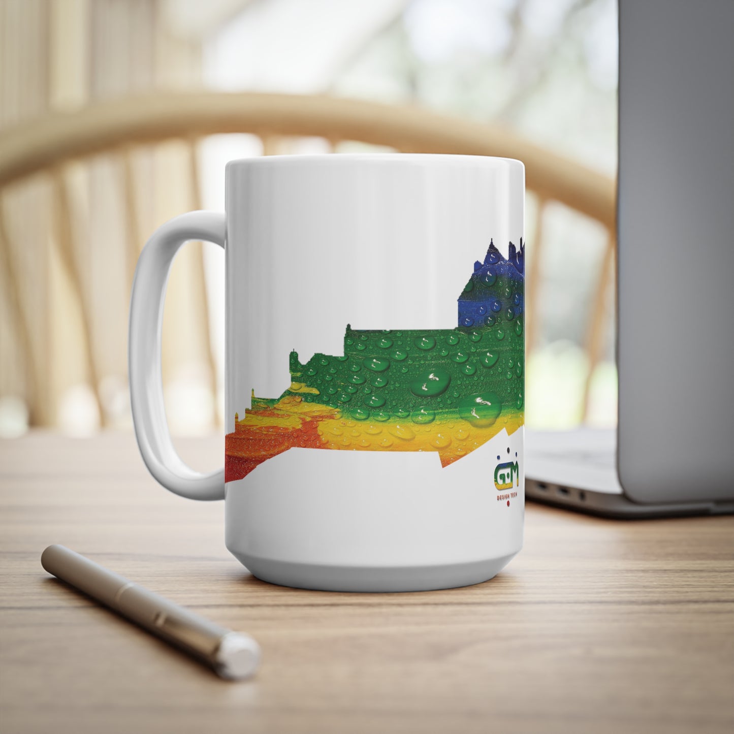 Edinburgh Castle Pride Rain Art Mug, White