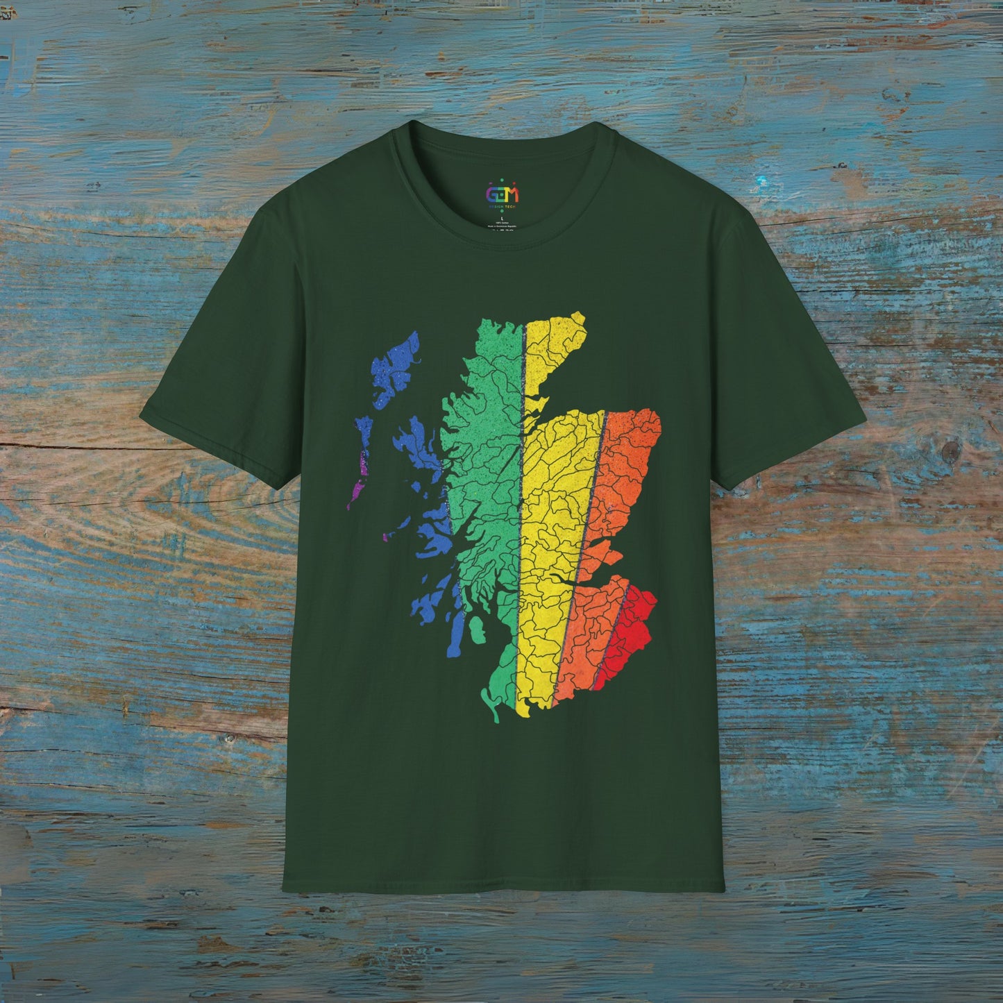 Pride Road Clan Regions Scotland Map Unisex T-Shirt, Various Colours