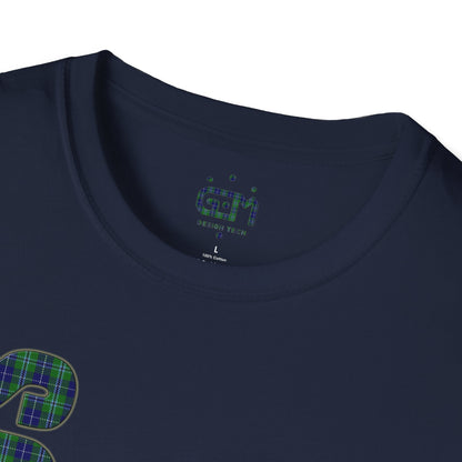 Scotland Lettering Tartan Softstyle Unisex T-Shirt, Douglas Tartan Tee