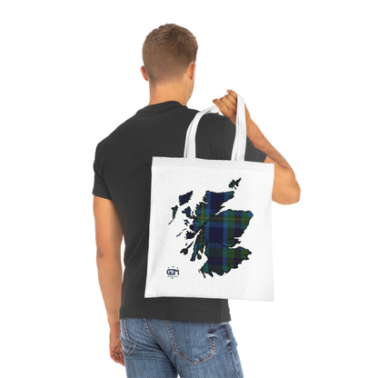 Reversible Scotland Tartan Map Cotton Tote Bag - Miller Tartan